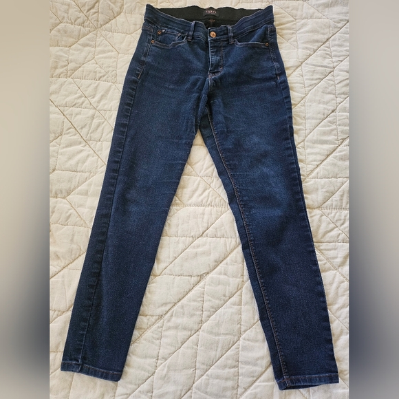 Curve Appeal Denim - Curve Appeal Mid Rise Skinny Jeans with Comfort Waistband